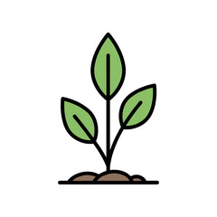 Young green plant sprouting from soil, symbolizing growth and renewal in nature