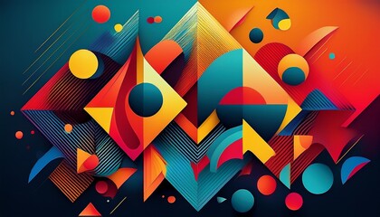 abstract geometric design with vivid colors and shapes