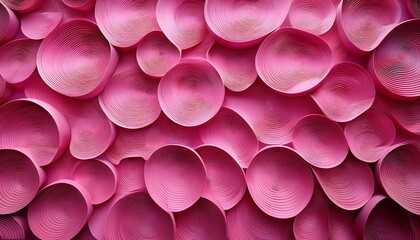 a close up shot of a repeating pattern of pink circular shapes with a subtle curve design