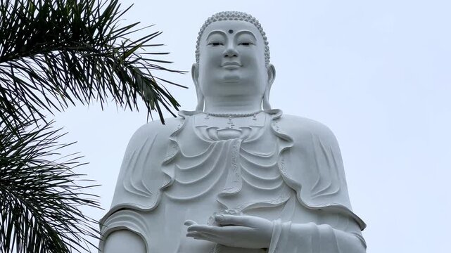 Patung Buddha Amitabha ngadeg ing kembang teratai kanthi diameter 14 m. Tong Lam Lo Lagu Pagoda. Vietnam, Pinggiran Kutha Nha Trang. Patung Buddha Amitabha paling gedhe ing negara kasebut.4К