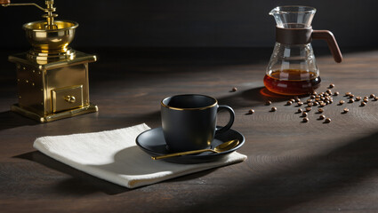 Warm moments with coffee and an elegant brewing setup