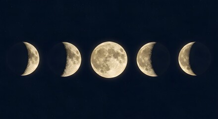 Moon Phases in the Night Sky A Celestial Showcase of Lunar Cycle