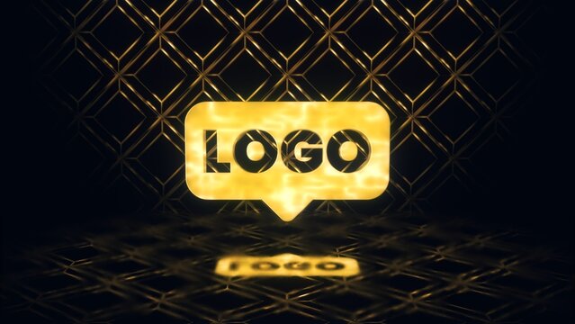 Fancy Movie Award Retro Stylish Text Golden Glow Shine Logo Reveal