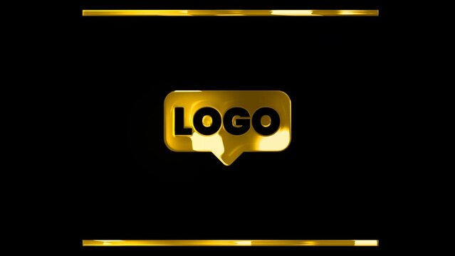 Gold Shiny Metal Bling Expensive Golden Baller Logo Reveal 
