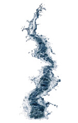 Abstract water, swirling, vertical, textured.  Complex, undulating patterns of a body of water, appearing almost like a living, flowing entity. 