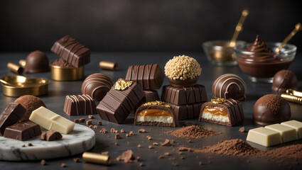 Delightful chocolate treats arranged for a sweet indulgence experience