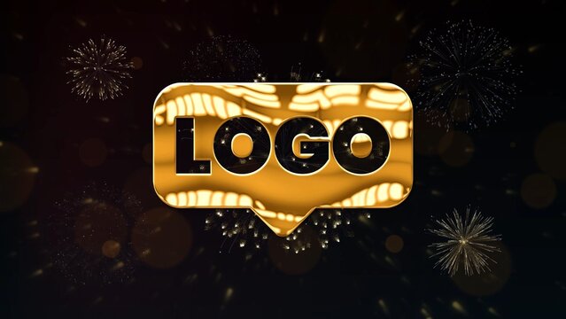 Golden Shiny Metal Festive Celebration Firework Particles Logo Reveal