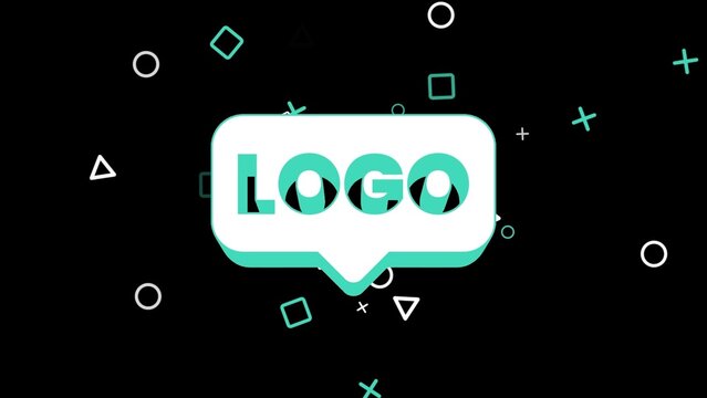 Reaction Modern Cartoon Icon Shapes Pop Out Logo Reveal