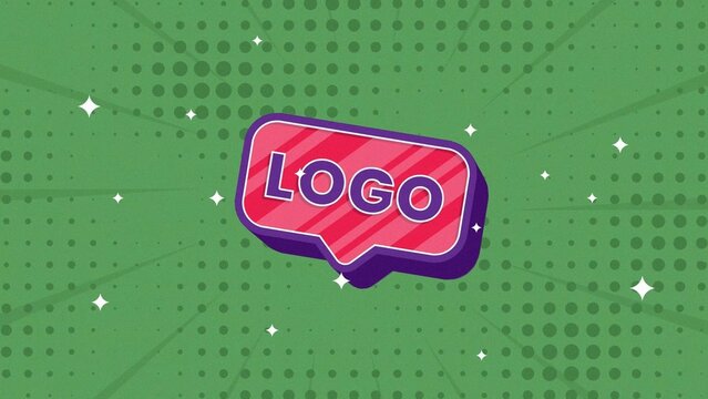 Retro Logo Reveal Old School Shine Blink Pop Art