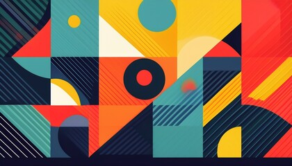 abstract geometric pattern silhouette design with bold colors
