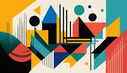 abstract geometric shapes silhouette design with bold colors