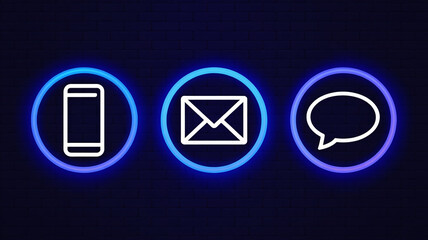 Modern communication icons for business and technology