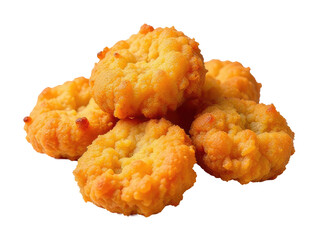 A pile of fried foods sitting on a white surface, great for advertising or promotional use