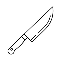 Fototapeta premium Outline illustration of a kitchen knife, a versatile tool for cooking and food preparation Vector
