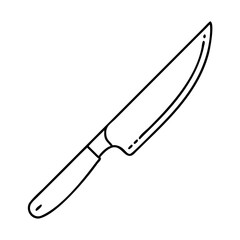 Fototapeta premium A simple line art drawing of a kitchen chef knife used for slicing and chopping Vector