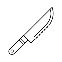 Obraz premium A minimalist outline illustration of a utility knife with a serrated blade and simple handle Vector