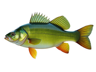 A vibrant green fish with bright yellow fins and tail, perfect for illustrations or design projects