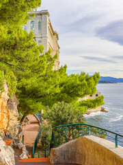 Cliffside garden view of the Oceanographic Museum