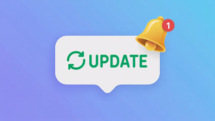 Notification alert with update message and bell icon