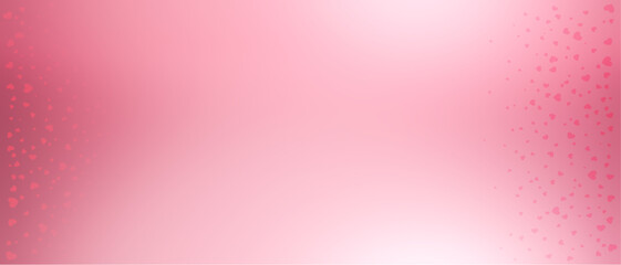 Abstract Valentine's day blur soft gradient pink color in panoramic background with heart shape, bannner, empty place for text