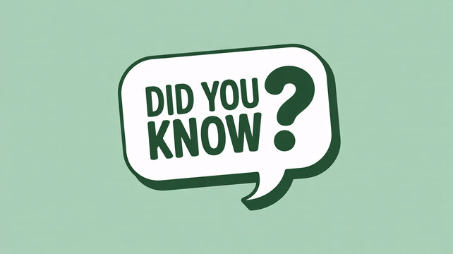 Did you know text in speech bubble on green background - Powered by Adobe