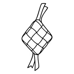 Traditional woven rice cake ketupat icon for Eid al-Fitr celebration