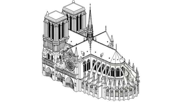 Notre Dame Cathedral Paris France Gothic Architecture.