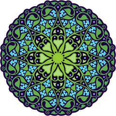 Nature mandala, with leaves and flowers