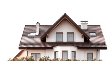 American-style house on transparent background PNG