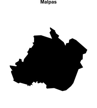 Malpas (England) blank outline map