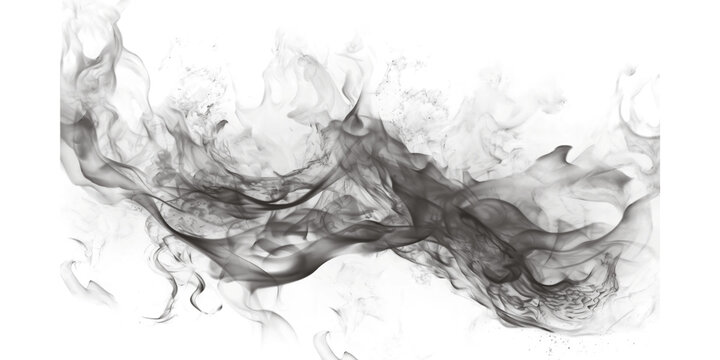 Ethereal wisps of dark grey smoke gently drifting through a mysterious black void creating an abstract atmospheric