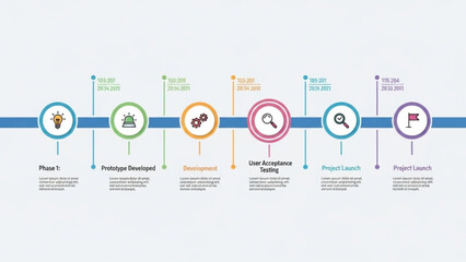 Business project development process with six key phases