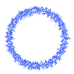 Obraz premium Blue circle fiery energy effect isolated on white background