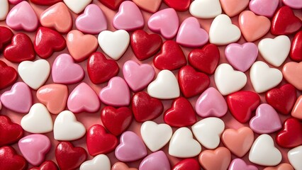 Glossy Multicolor Heart Pattern for Valentine's Day