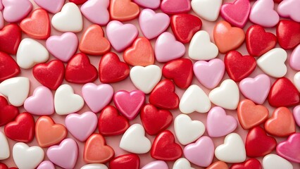 Glossy Multicolor Heart Pattern for Valentine's Day