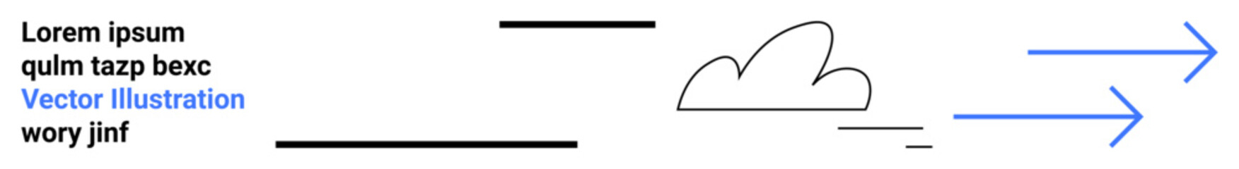 Obraz premium Cloud computing, data transfer, networking, internet connectivity, information exchange, digital workflow. Abstract cloud with arrows pointing right. Cloud computing and data transfer concept