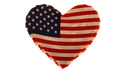 Obraz premium Heart Pillow with American Flag Design for Independence Day 