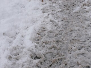 Fototapeta premium Schneematsch auf den Straßen Hamburgs