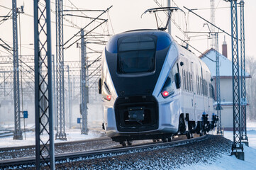  The railway in action. Passenger train.