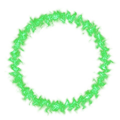 Obraz premium Green circle fiery energy effect isolated on white background