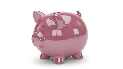 Obraz premium A pink ceramic piggy bank sits atop a pile of gold coins and cash, symbolizing financial savings, business investment, and wealth economy through a classic money banking concept