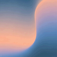 Vibrant sunset scene with abstract orange and blue waves crashing on a serene landscape at dusk with a beautiful sky