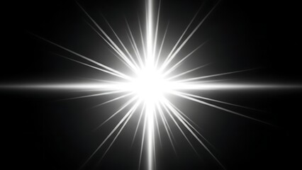 A bright white starburst with radiating lines on a dark background