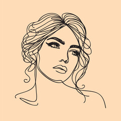 A girl laughing.  Vector illustration.
