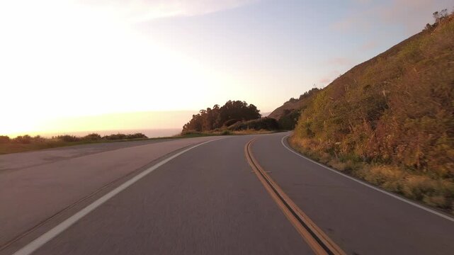 Big Sur Pacific Coast Highway Southbound 5 Big Creek Bridge to Cape San Martin 15 Rear View MultiCam Driving Plate California USA