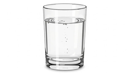 drawing of a glass with water