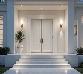 Entrance to the house viewed from the exterior