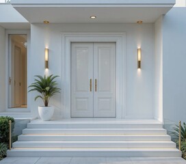 Entrance to the house viewed from the exterior