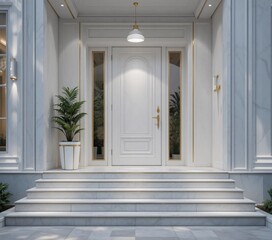 Entrance to the house viewed from the exterior