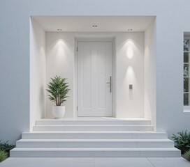 Entrance to the house viewed from the exterior